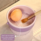 3-In-1 Silicone Makeup Brush Cleaner Mat & Drying Rack - Cosmetic Brush Cleaning & Air Dry Tool, Beauty Tool Organizer Kit