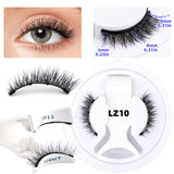 1/2 Pair Reusable Magnetic Eyelashes Tweezers Set Faux Mink Lashes Handmade 3D Natural False Eyelashes and Magnetic Tweezers Set