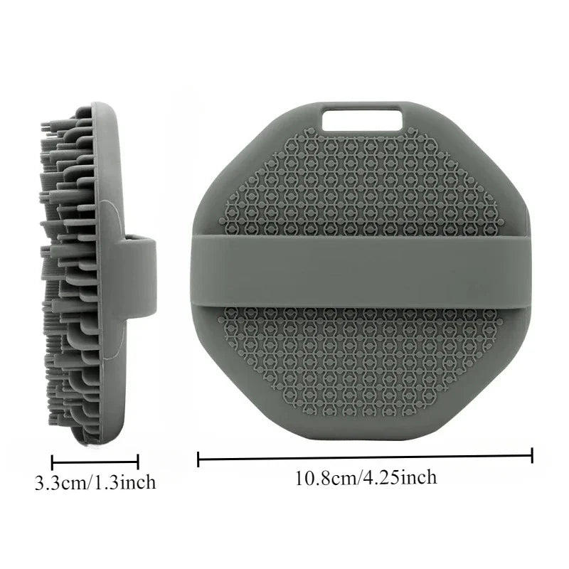 1PC Polygonal Silicone Bath Brush Deep Exfoliation and Rubbing Massage Brush Silicone Body Scrubber Bathroom Bathing Tool