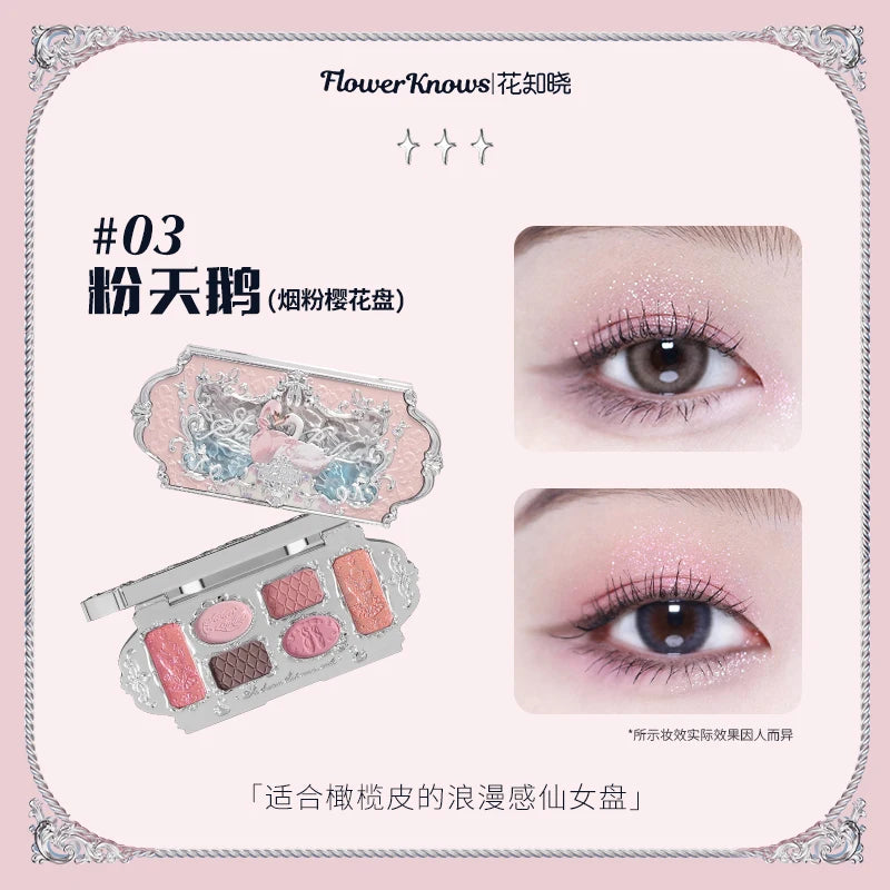 Flower knows Strawberry Cupid Collection Facial Complexion Palette Blush Eyeshadow Highlighter Flower Know Face Bronzer Palette