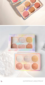 6-color Blush and Contouring All-in-one Palette Pearlescent Matte Powder Face Blusher Glitter Highlighter Blush Makeup Palette