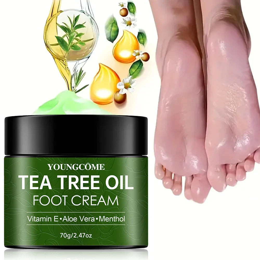 Tea Tree Foot Cream for Heel Dry Skin Care Exfoliate Dead Skin Soften Hydrate Moisturize Smooth Rough Skin Daily Foot Care Lotio