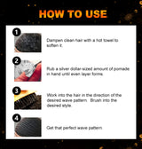 Deep Wave Control Pomade Shampoo Kit Biotin Prevent Hair Loss Edge Control Gel Sport Strong Hold Wave Hair Gel For African Men