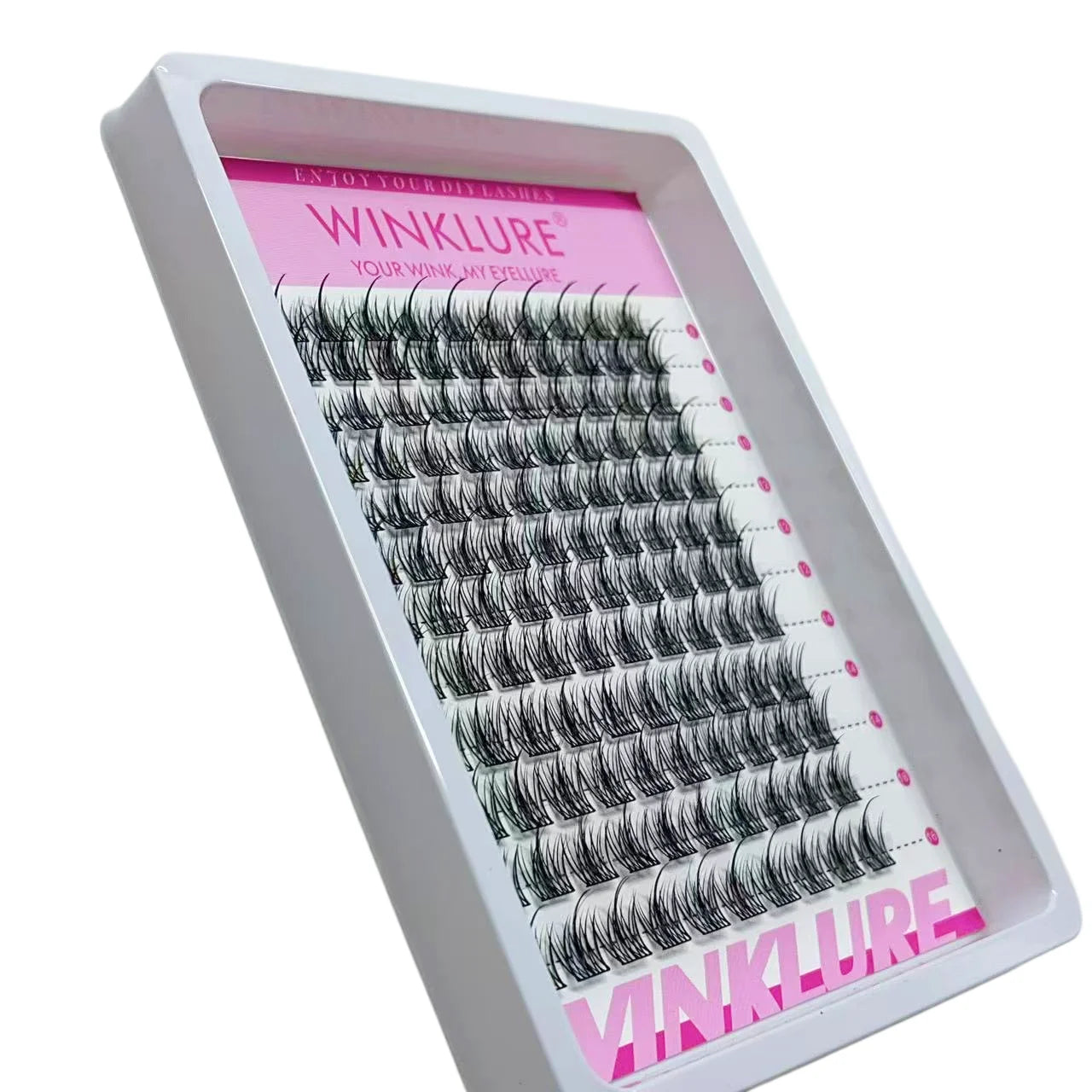 WINKLURE Manga Lash Clusters Kit Cat Lashes with Lash Bond & Seal Cluster Eyelash Extensions Mixed Tray Eyelash Clusters Kit