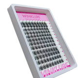 WINKLURE Manga Lash Clusters Kit Cat Lashes with Lash Bond & Seal Cluster Eyelash Extensions Mixed Tray Eyelash Clusters Kit
