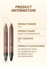 Double-ended Eyeshadow Pen Eyeliner Multiuse Shimmer Shadow Pearlescent Glitter Brightening Longlasting Waterproof Sweat-proof