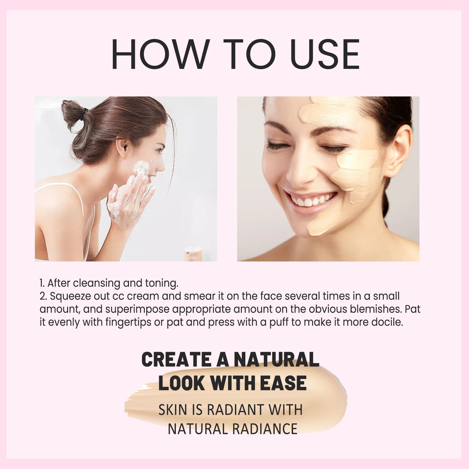 Barrier Support CC Cream SPF 50 Broad Spectrum Skin Brightening Makeup Primer Redness Control Base Long-lasting Face Makeup