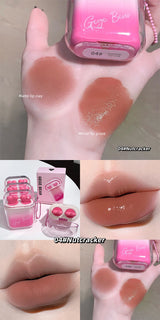 GEGE BEAR Heart-beating Water Gloss Velvet Matte Lip Glaze Combination Two-pack Mirror Matte Headphone Shaped Pendant Lip Glaze