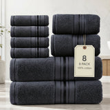 8 Piece Luxury Towel Set – Majestic Plush, Super Absorbent & Quicker-to-Dry, Thick 100% Ring Spun Cotton Towels for Bathroom, Spa & Hotel – 2 Bath, 2 Hand, 4 Washcloths