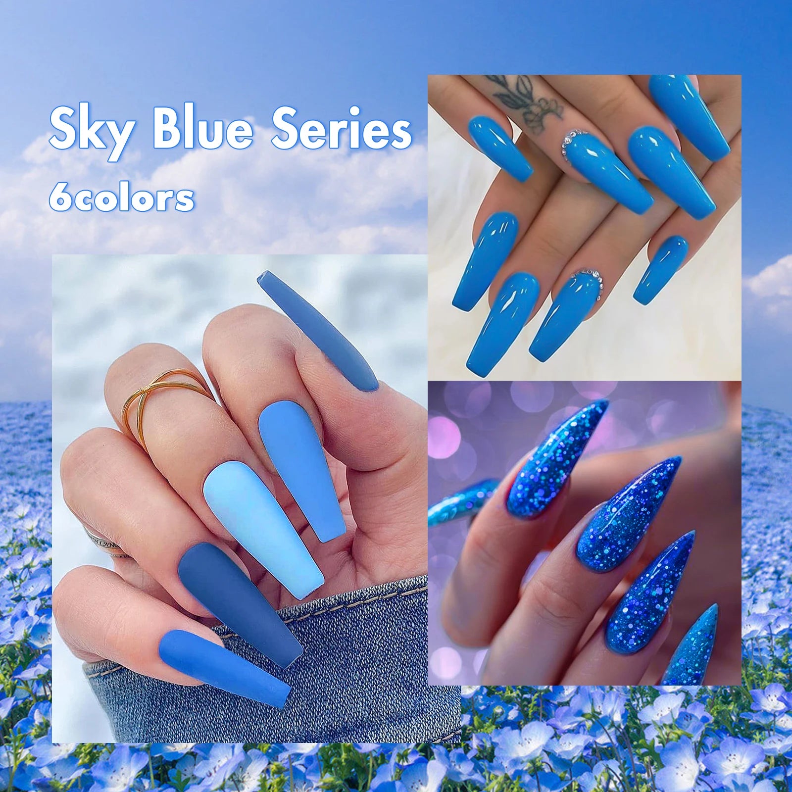 6pc Nail Gel Polish Set All-Season Ultra Pigmented Semi Permanent UV Painting Gel For Nails Salon DIY Manicure Varnish Design