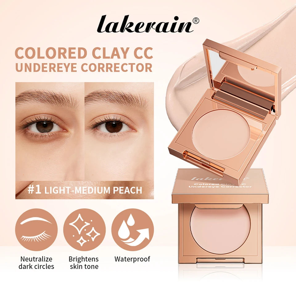 Undereye Color Correction Concealer Fine Clay Texture Brightening Smoothing Skin Waterproof Moisturizes Quick Cover Dark Circles