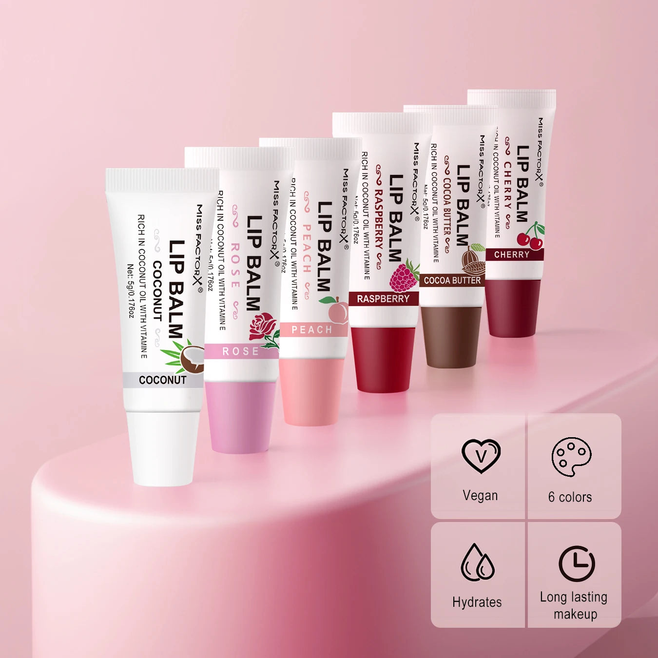 30-Piece MISS FACTORX Hyaluronic Acid and Collagen Infused Lipstick - Deep Moisturizing, Long-Lasting Lip Color, the Perfect GIF