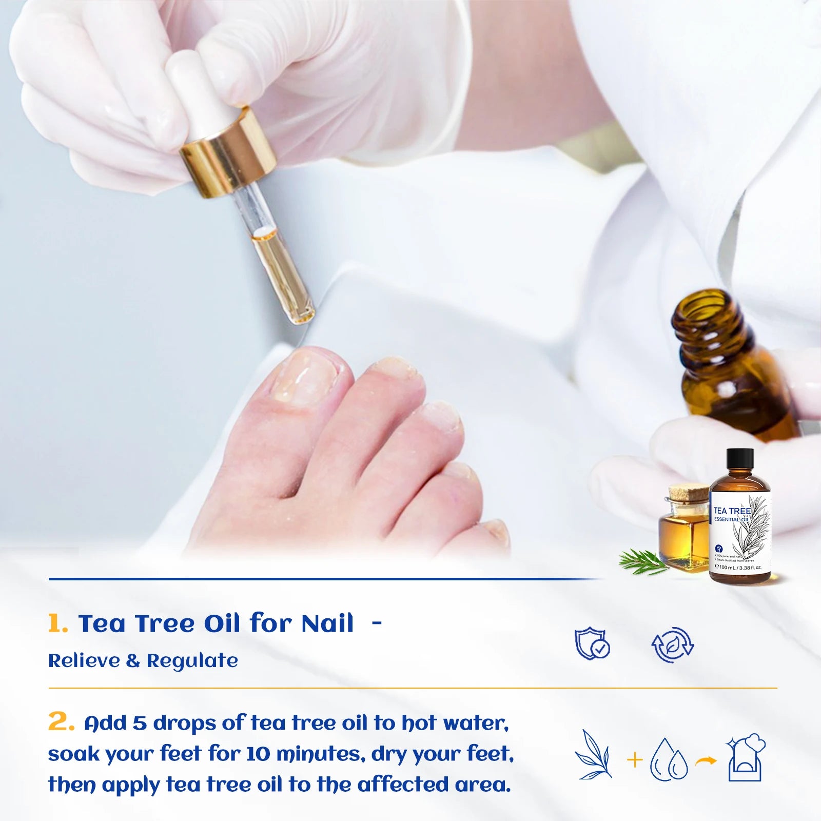 HIQILI 100ML Tea Tree Essential Oils for Hair Care & Increase Hair Shine Diffuser Humidifier Massage Candles Making Soap