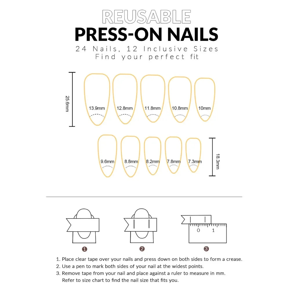 24Pcs Blue Almond Press on Nails with 3D Pearl Design Mid-length Oval False Nails Tips Bow Pattern Wearable Fake Nail for Women