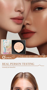 O'CHEAL Mushroom Cushion CC Cream Face Airy Coverage Long-lasting Moisturizing Waterproof Oil Control Concealer BB Cream Makeup