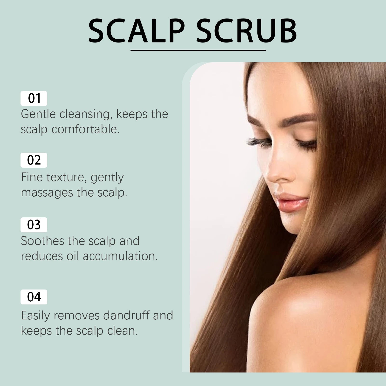 Scalp Scrub Exfoliator With Massage Brush Peppermint Rosemary & Sea Salt For Oil Control Dandruff Deep Cleansing Refreshing Set