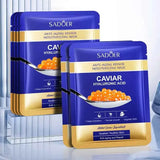 5Pcs Sadoer Caviar Hyaluronic Acid Moisturizing Facial Masks Brightening Firming Hydrating Face Mask Facial Skin Care Products