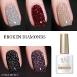 MIANEL Autumn Gel Nail Polish Adhesive Burst Flash Broken Diamond Halloween Christmas Nails Art Kit for Professional Use