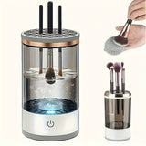 USB Powered Brush Washer & Dryer - Odorless Battery-Free Makeup Cleaner, Plug-and-Play Essential Beauty Accessory