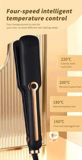 Tinsol 2-in-1 Hair Straightener Curling Iron Ceramic Plate Negative Ion Wide Plate Temperature Adjustable Hair Straightener