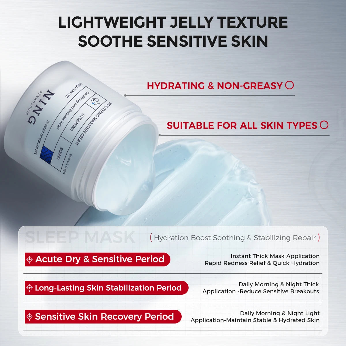 After-Sun Cooling Gel Cream – Soothing Hydration Moisturizer with Probiotics + Ceramide, Oil-Balancing Care