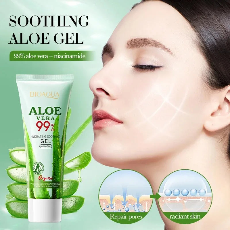 Moisturizing Aloe Vera Gel Is Suitable for Face and Body, Hydrating and Moisturizing, Repairing Sunburn, Suitable for Sensitive Skin, and Acne Care