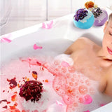 Bath Set Moisturizing Peeling Skin Care Bath Ball with Essential Oils And Bath Salts Handmade Bubble Ball Gift for Relaxing