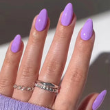 24Pcs Simple Wine Red Fake Nail with Mid-length Design Almond Press on False Nails Wearable Round Head Oval Full Cover Nail Tips
