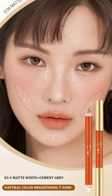 Three dimensional Fine Double Head Contour Pen to Lighten Tear Hole Natural Touch Nose Shadow Contour Holding Highlighter