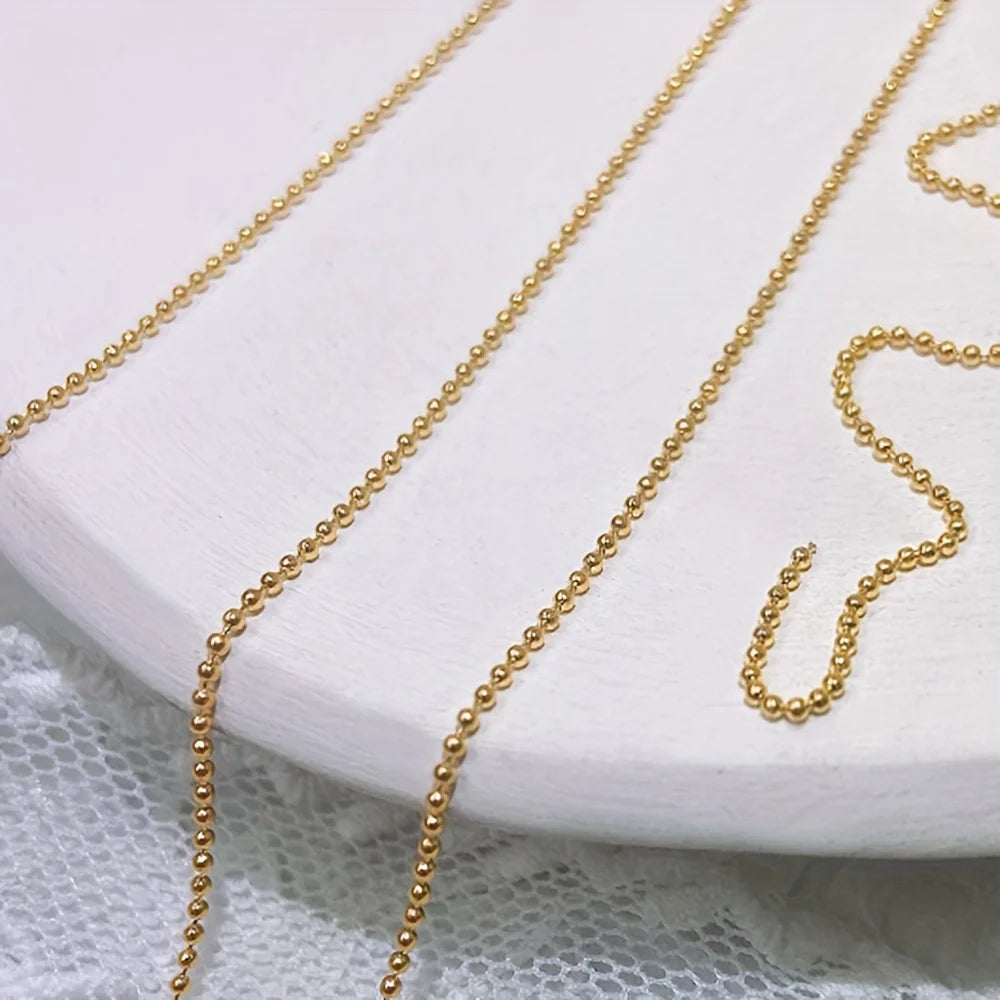 Micro Bead Chain Nail Art Decoration, Silver Gold 50cm Ball Chain for Stylish Manicures, Odorless Nail Accessory, for Hand Feet