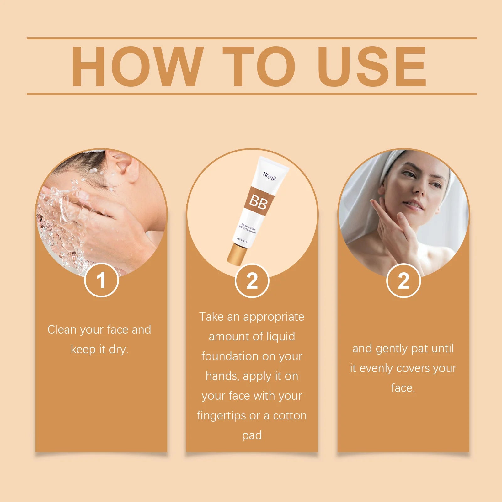 Sunscreen Bb Cream Serie Spf30 Long Time Moisturize Full Coverage Sheer Tint Coverage Oil-Free ﻿Make up Foundation