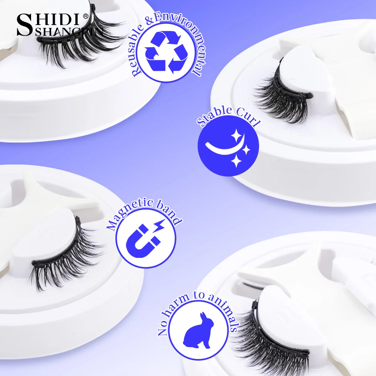 1/2 Pair Reusable Magnetic Eyelashes Tweezers Set Faux Mink Lashes Handmade 3D Natural False Eyelashes and Magnetic Tweezers Set