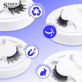 1/2 Pair Reusable Magnetic Eyelashes Tweezers Set Faux Mink Lashes Handmade 3D Natural False Eyelashes and Magnetic Tweezers Set
