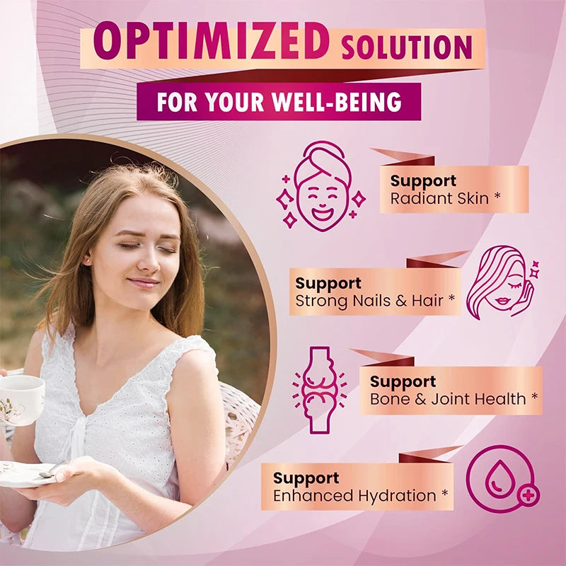 High Strength Collagen Complex, with Biotin, Hyaluronic Acid, Antioxidant, for Firm Skin, Strong Joints, Bone, Hair and Nails
