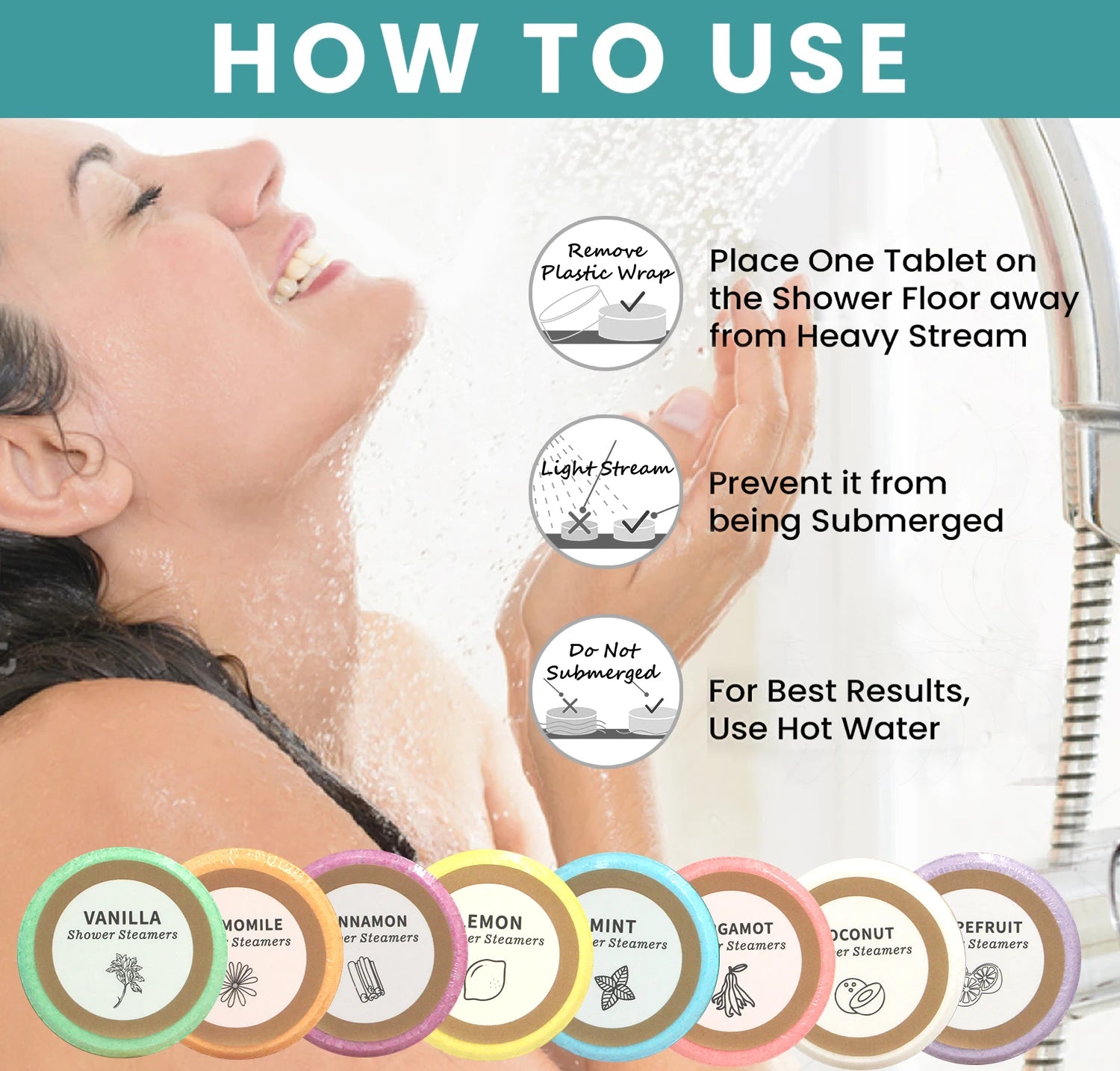 Shower Steamers - 8 Pack Shower Bombs Gifts For Her With Essential Oil For Home SPA, Self-Care & Relaxation Valentine's Birthday
