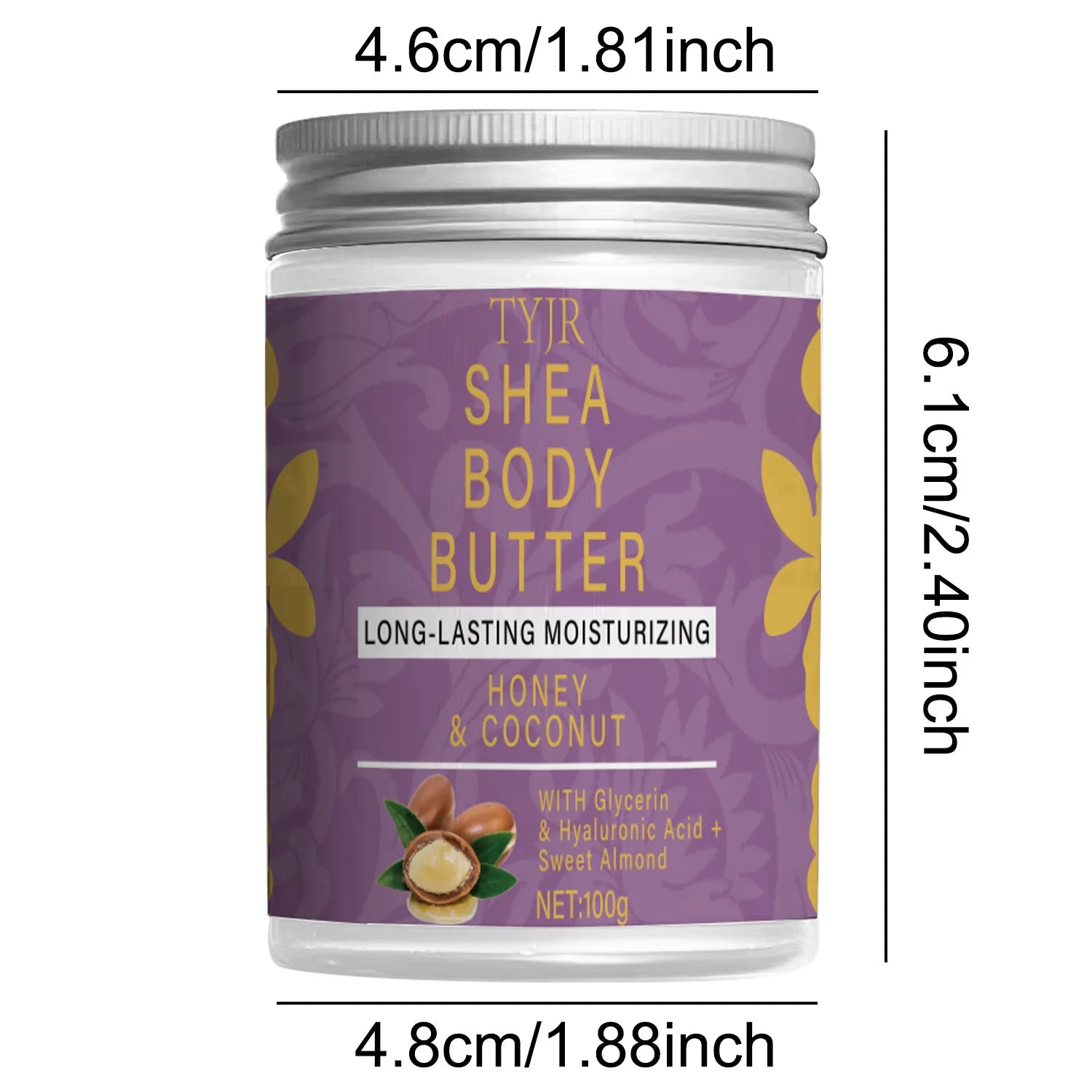 Shea Butter Moisturizing Body Cream, Makes Skin Softer and More Supple, Tightens Skin, Makes Skin Brighter and More Radiant, Nourishes the Body during Massage, Suitable for Dry and Chapped Skin