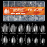 100/320/600Pcs Short Almond Nail Tips Soft Gel Nail Tips Full Cover False Nail Tips For Acrylic Nails  Salon Home Press On Nails