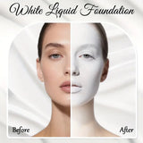 White Liquid Foundation, Full Coverage Heavy Duty Coverage, Creamy Liquid Formula for Goth Makeup, Cosplay, Long-Lasting Matte