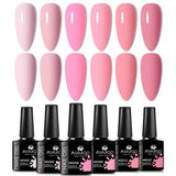 6pc Nail Gel Polish Set All-Season Ultra Pigmented Semi Permanent UV Painting Gel For Nails Salon DIY Manicure Varnish Design