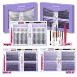 ISEEN DIY Eyelash Extension Kit Cluster Mix Eyelashes Full Set Lashes Kit with Lash Bond & Seal and Eyelash Tweezers and Brush