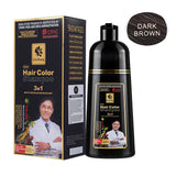 3 in 1 Black Hair Dye Shampoo for Gray Hair Home Herbal Hair Coloring Cream for Men Women Cover White Nourishing Formula 500ml
