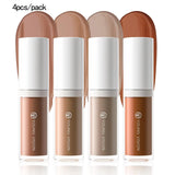 4-Color 3D Face Contour Liquid Bronzer Shade Smooth Highlight Mirror Lasting Natural Nose Shadow Waterproof Brighten Makeup