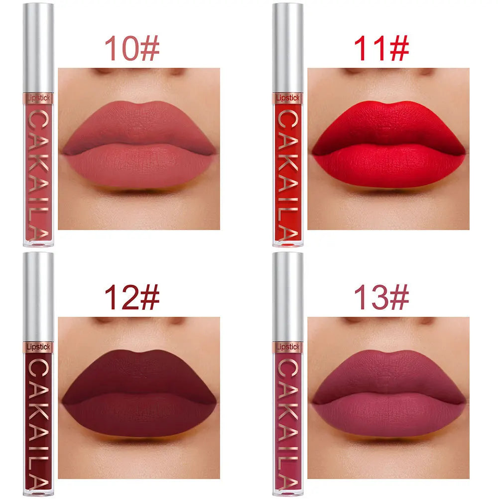 4pcs/10pcs/set Nude Lip Gloss Matte Velvet Lipstick Waterproof Long-lasting  Liquid Lipstick Women Moist Lip Tint