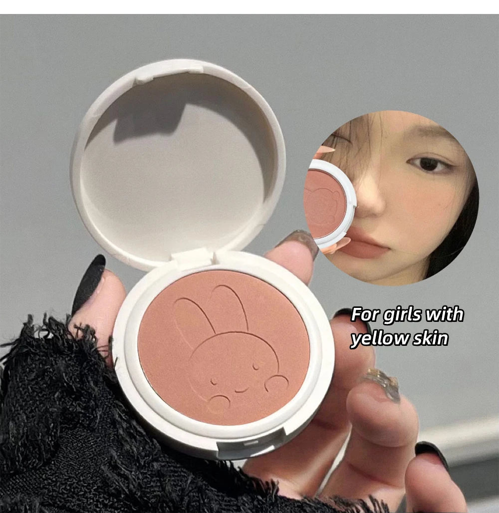 Monochrome Blush Palette Matte Peach Rouge Cute Bunny Rose Red Cheek Tint Blusher Powder Natural Face Contouring Shadow Makeup
