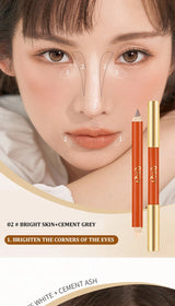 Three dimensional Fine Double Head Contour Pen to Lighten Tear Hole Natural Touch Nose Shadow Contour Holding Highlighter