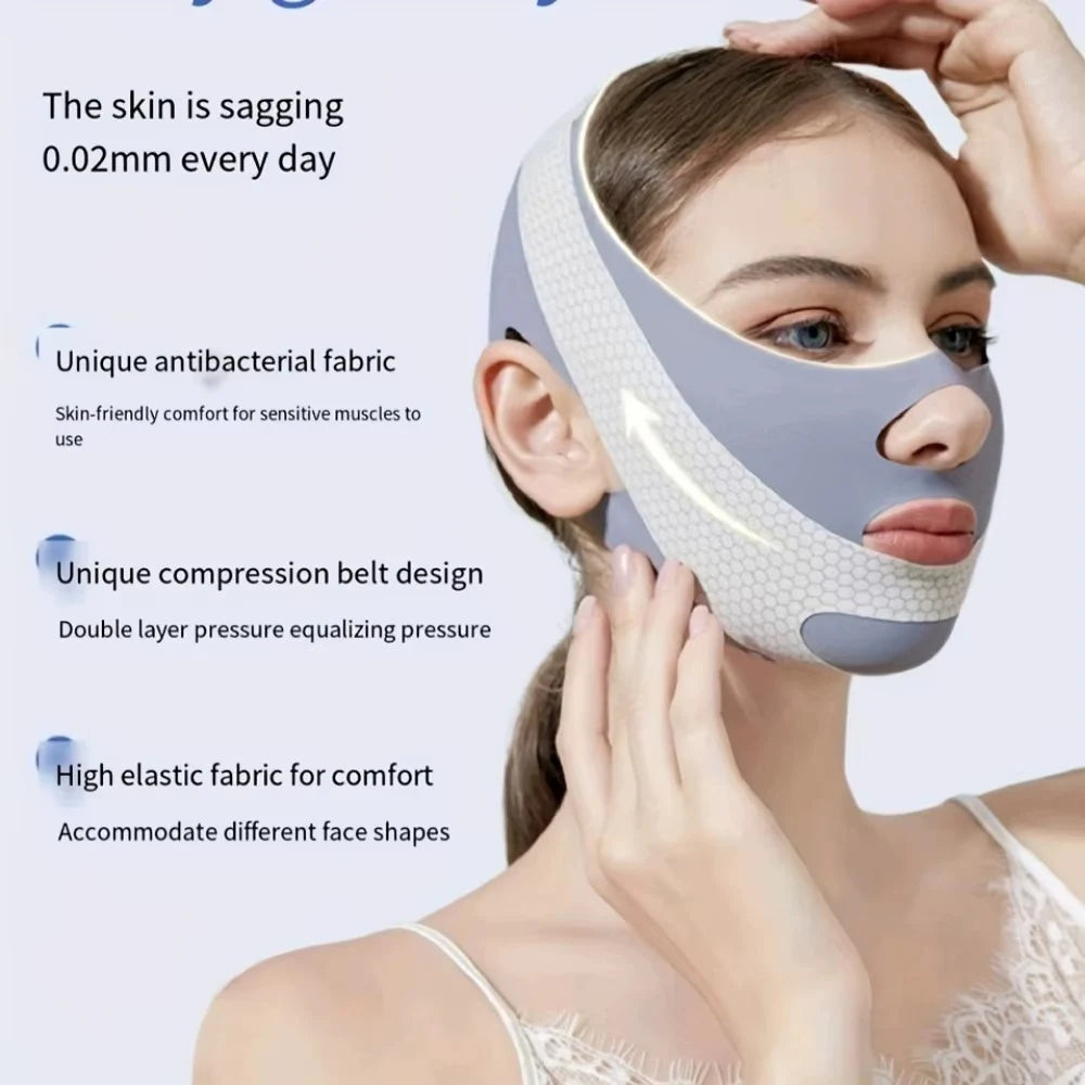 1pc V-Shape Face Sculpting Sleep Mask Breathable Elastic Lifting Tightening Mask Skin Care Slimming Strap Chin Up Mask Woman