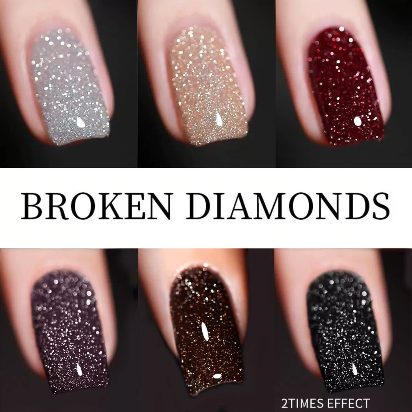 MIANEL Autumn Gel Nail Polish Adhesive Burst Flash Broken Diamond Halloween Christmas Nails Art Kit for Professional Use