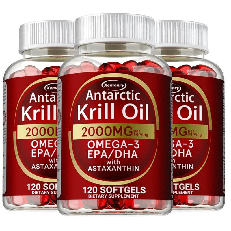Antarctic Krill Oil Astaxanthin Capsules(EPA, DHA) Joint And Skin Health Support Immunity, Cardiovascular, Non-GmoSupplementsSup