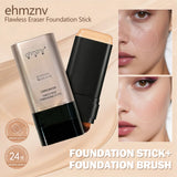 Dual-Head Foundation Stick | Built-in Brush, One-Step Application & Touch-Up, Lightweight & Long-Lasting, No Cakey