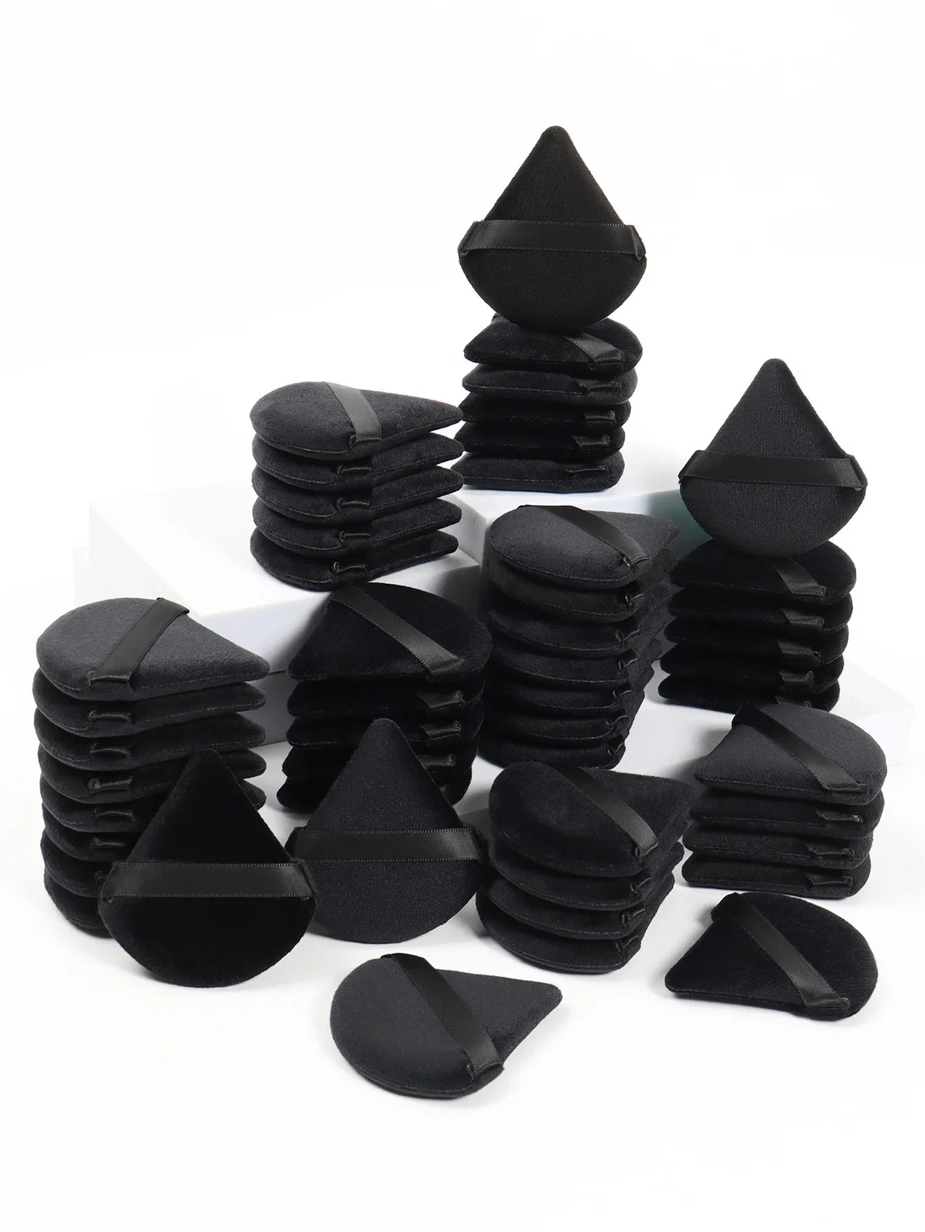 10-100pcs Triangle Mini Velvet Powder Puff Foundation Face Concealer Applicator Cosmetic Finger Sponge Puff Beauty Makeup Tools